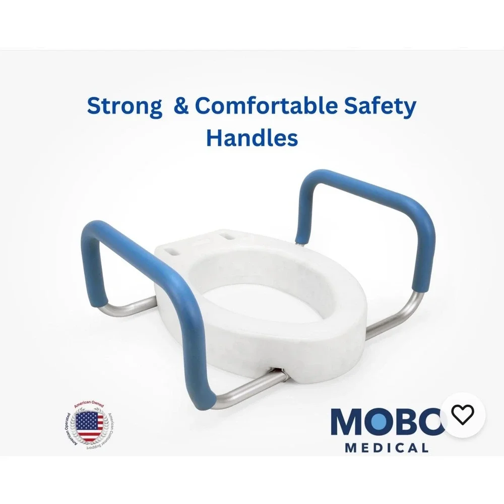 MOBO MEDICAL Heavy Duty Elongated‎ Toilet Seat Riser 3.5 Inch Lift 300 pound max